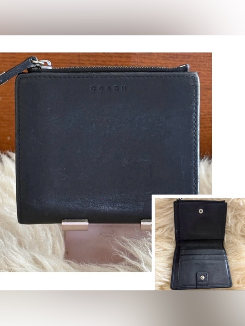 Coach Black Leather Bifold Wallet
